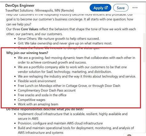 linkedin job posting.